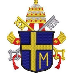 Matriz De Bordado Escudo Do Papa João Paulo Ii Menor
