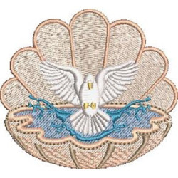 Embroidery Design Shell Baptism With Divine