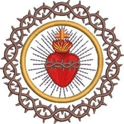 Embroidery Design Sacred Heart Of Jesus With Crown