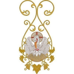 Embroidery Design Eucharistic Pelican 7
