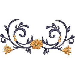 Embroidery Design Horizontal Arabescic With Flowers