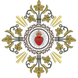 Embroidery Design Sacred Heart Decorated 30 Cm