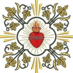 Embroidery Design Sacred Heart Decorated 16 Cm