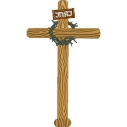 Diseño Para Bordado Cross With Thorns Crown