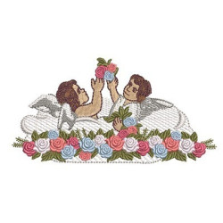 Embroidery Design Angels With Roses