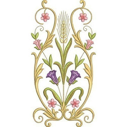 Embroidery Design Wheat And Grapes Floral Arabesc 2