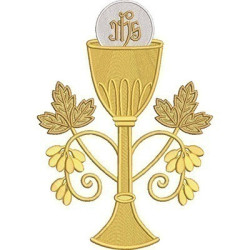 Embroidery Design Jhs Chalice With Leaves And Grapes