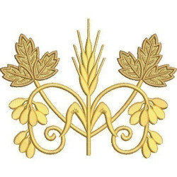Embroidery Design Arabesques With Wheat And Grape Leaves 3