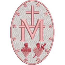 Embroidery Design Our Lady Of Graces Medal 10 Cm