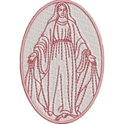 Embroidery Design Our Lady Of Graces Medal 10 Cm 2