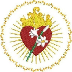 Embroidery Design Chest Heart Of José In The Floral Frame