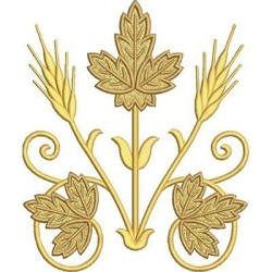 Embroidery Design Arabescics With Wheat And Grape Leaves 5