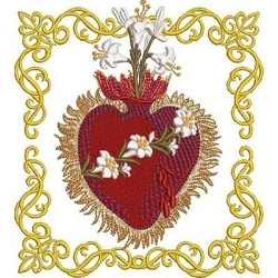 Embroidery Design Chestimo Heart Of Joseph 15 Cm