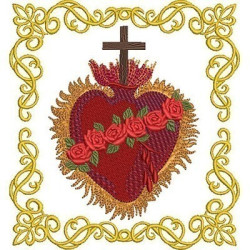 Embroidery Design Immaculate Heart Of Mary 15 Cm