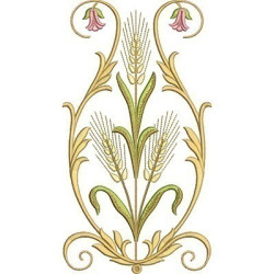 Embroidery Design Wheat And Grapes Floral Arabesc 3