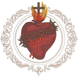 Embroidery Design Sacred Heart Of Jesus In The Frame 3
