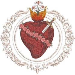 Embroidery Design Immaculate Heart Of Mary In Frame 3