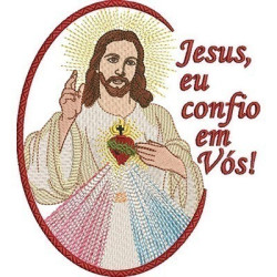 Matriz De Bordado Medalha Jesus Eu Confio Em Vós!