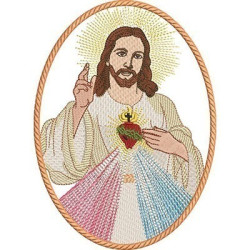 Matriz De Bordado Medalha Sagrado Coração De Jesus 4