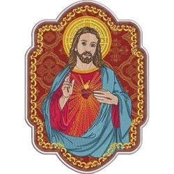 Matriz De Bordado Medalha Sagrado Coração De Jesus 5