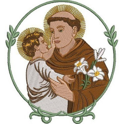 Embroidery Design Saint Anthony Medal Small