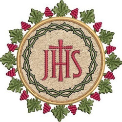 Embroidery Design Jhs Medal With Grapes