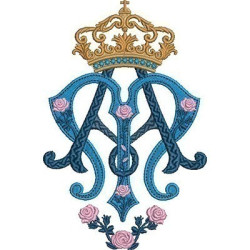 Embroidery Design Marian Adorned With Crown 2