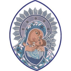 Embroidery Design Virgin With Jesus 5