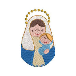 Embroidery Design Cute Our Sacred Lady Family 2