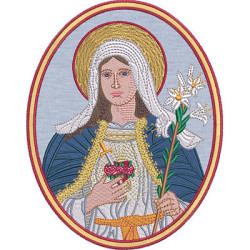 Matriz De Bordado Medalha Sagrado Coração De Maria