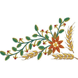 Embroidery Design Arabescico With Flower And Wheat