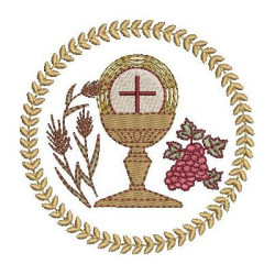 Embroidery Design Chalice With Wheat And Eucharist Grapes 4