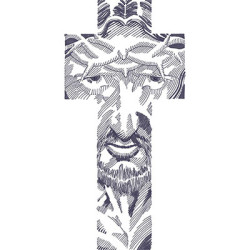 Diseño Para Bordado Cara De Jesús Y Forma De Cruz 1