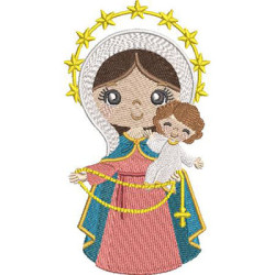 Diseño Para Bordado Nuestra Señora Del Rosario Cute 2