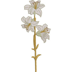 Embroidery Design Lilies Branch 26 Cm