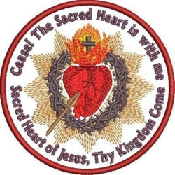 Matriz De Bordado Medalha Sagrado Coração De Jesus Em Inglês 3