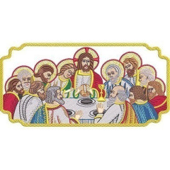 Embroidery Design Holy Supper In Frame 20 Cm..