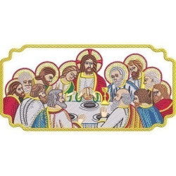 Embroidery Design Holy Supper In Frame 20 Cm