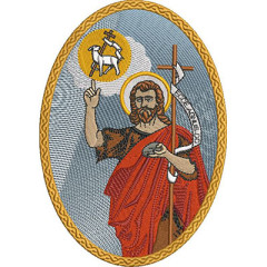 Embroidery Design Medal Saint John The Baptist 18 Cm..