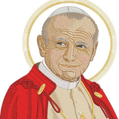 Diseño Para Bordado El Papa Juan Pablo Ii 16 Cm..