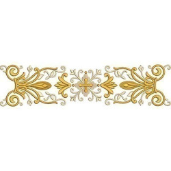 Embroidery Design Barred With Golden Cross 35 Cm
