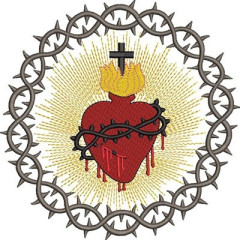 Embroidery Design Sacred Heart Of Jesus 19.5 Cm..
