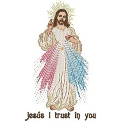 Embroidery Design Jesus Of Divine Mercy With Quote..