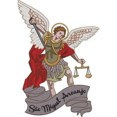 Embroidery Design Saint Michael The Archangel With Fla..