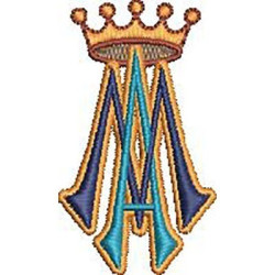 Embroidery Design Marian With Crown 5 Cm