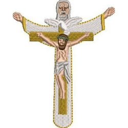 Embroidery Design Jesus ​​on The Cross With God 9 Cm