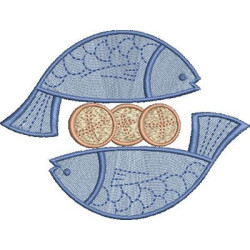 Diseño Para Bordado Pescado Con Panes