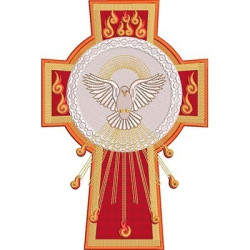 Embroidery Design Pentecost Cross 30x20 Cm