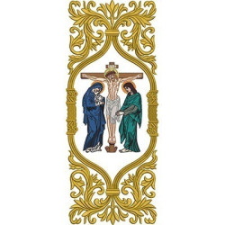 Embroidery Design Arabesques 40cm With Crucified Jesus