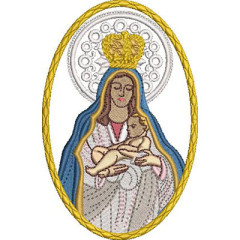 Embroidery Design Our Lady Of The Abbey Medal 13 Cm..